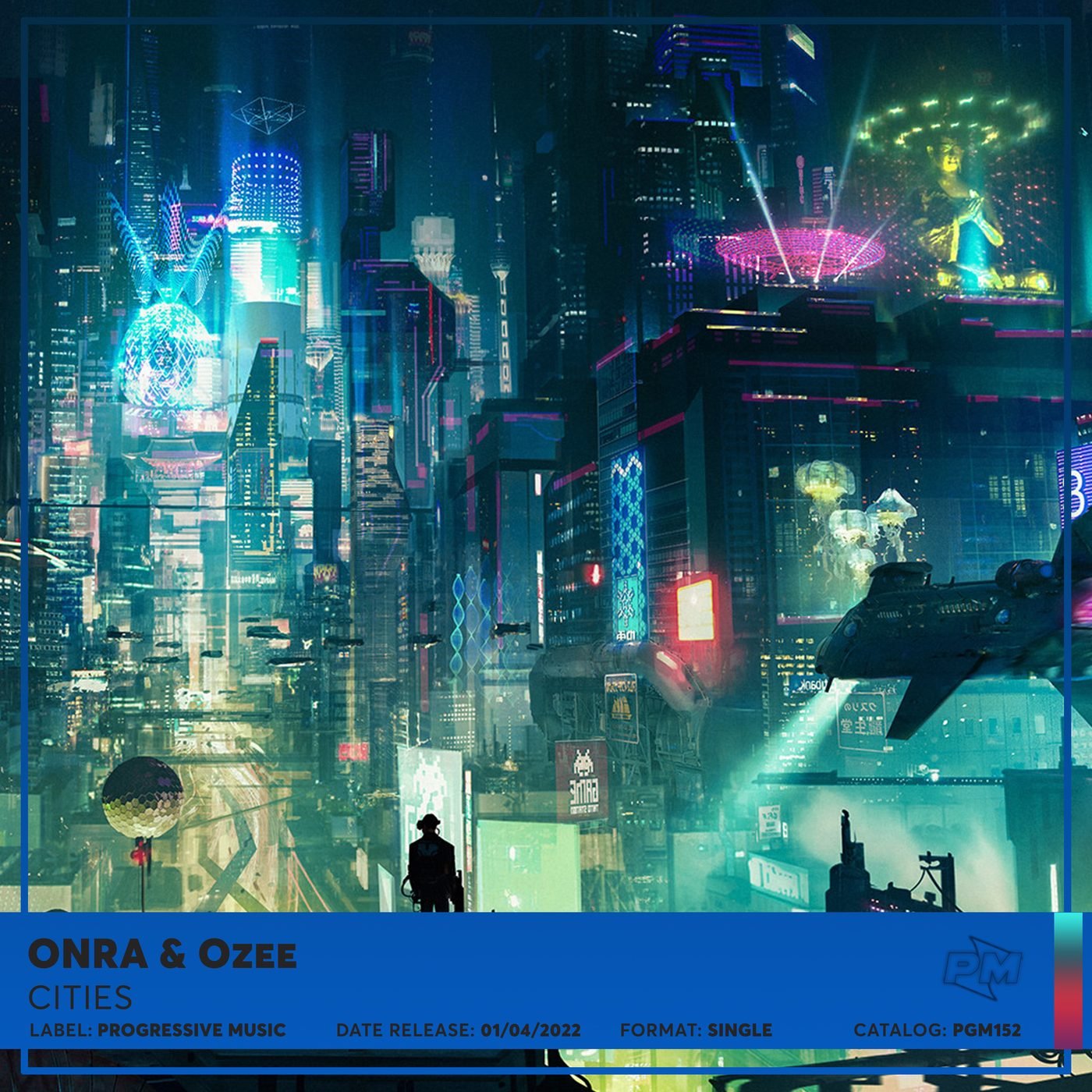 Ozee - Cities cover artwork, 2022 collaboration with ONRA on Progressive Music
